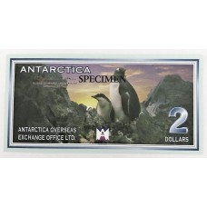 ANTARCTICA 1999 . TWO 2 DOLLARS BANKNOTE . SPECIMEN